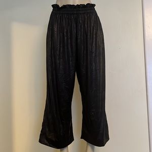 Kedem Sasson black ankle length wide leg  crinkly pants with sheen size 1 (S-M)